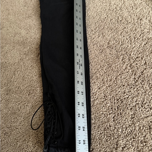 Vanilla Star Jeans Women Size 3 Junior Black Skinny Stretchy Lace Ankle Pants - Picture 6 of 13